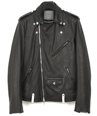 Load image into Gallery viewer, White tanned and black dyed deerskin 2 tone JOEY double rider jacket - BLACK × WHITE