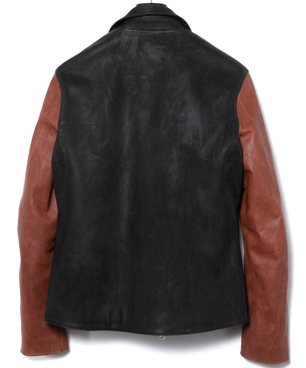 6250. 【極美品】HARDY NOIR ミンクファー付ダブルライダース Horn Works 本革 UKパッドダブルライダースジャケット メンズ