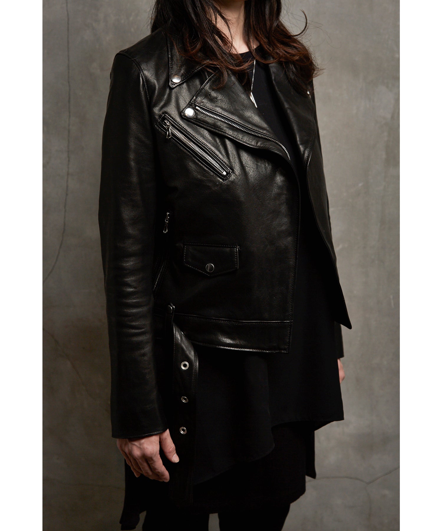 Load image into Gallery viewer, Lucinda Spain Entrefino Lamb Double Riders Jacket / Black