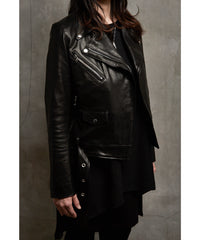 Load image into Gallery viewer, Lucinda Spain Entrefino Lamb Double Riders Jacket / Black