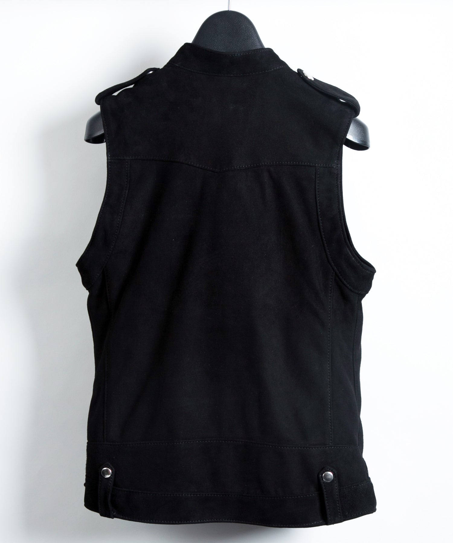 Load image into Gallery viewer, Lucinda Highland Lamb Silky Suede Vest / Black