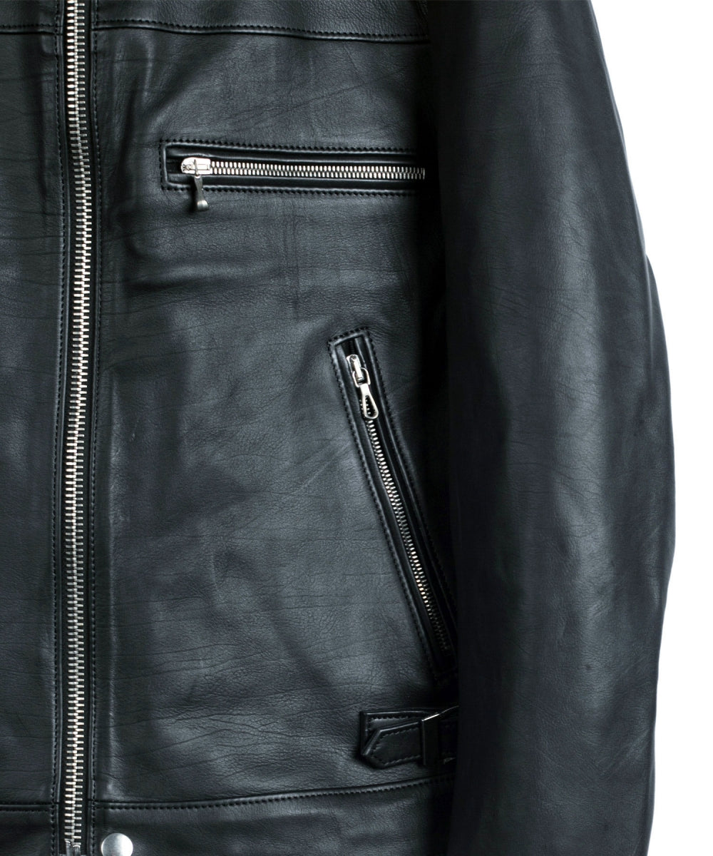 地生オイルカーフ 襟付き シングルライダースジャケット – STRUM OFFICIAL