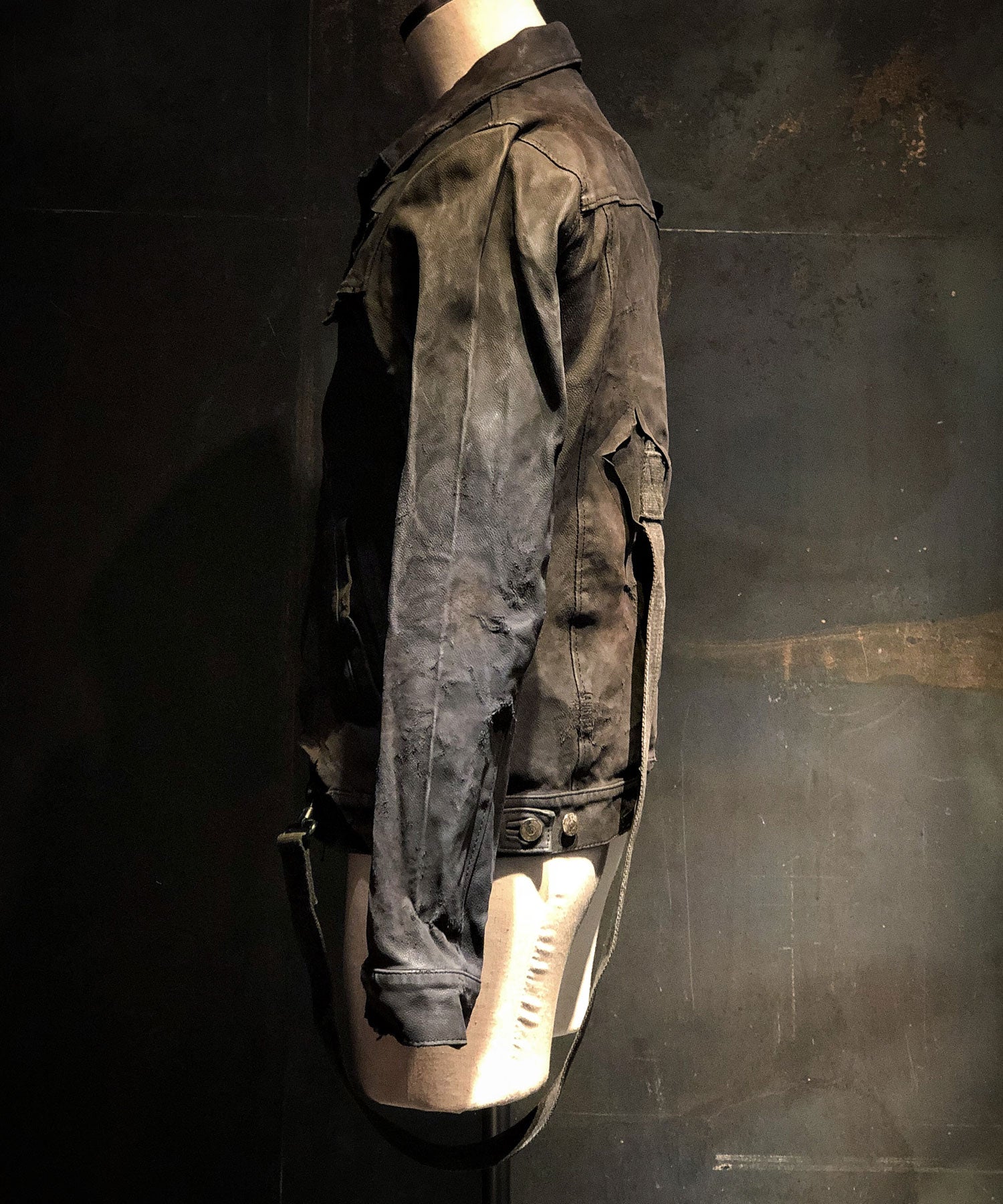 画像をギャラリービューアに読み込む, STRUM × Resurrection W name Leather G jean jacket