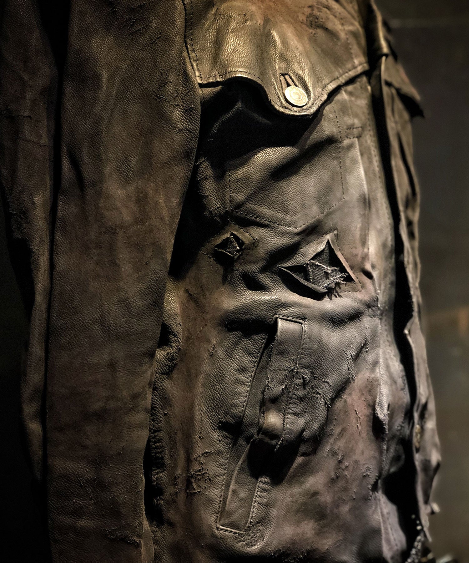 画像をギャラリービューアに読み込む, STRUM × Resurrection W name Leather G jean jacket