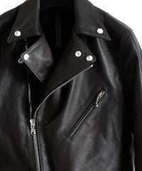 Load image into Gallery viewer, Domestic Cow Tanned Oil Retanned Leather Sumi dyed Double Riders Jacket
