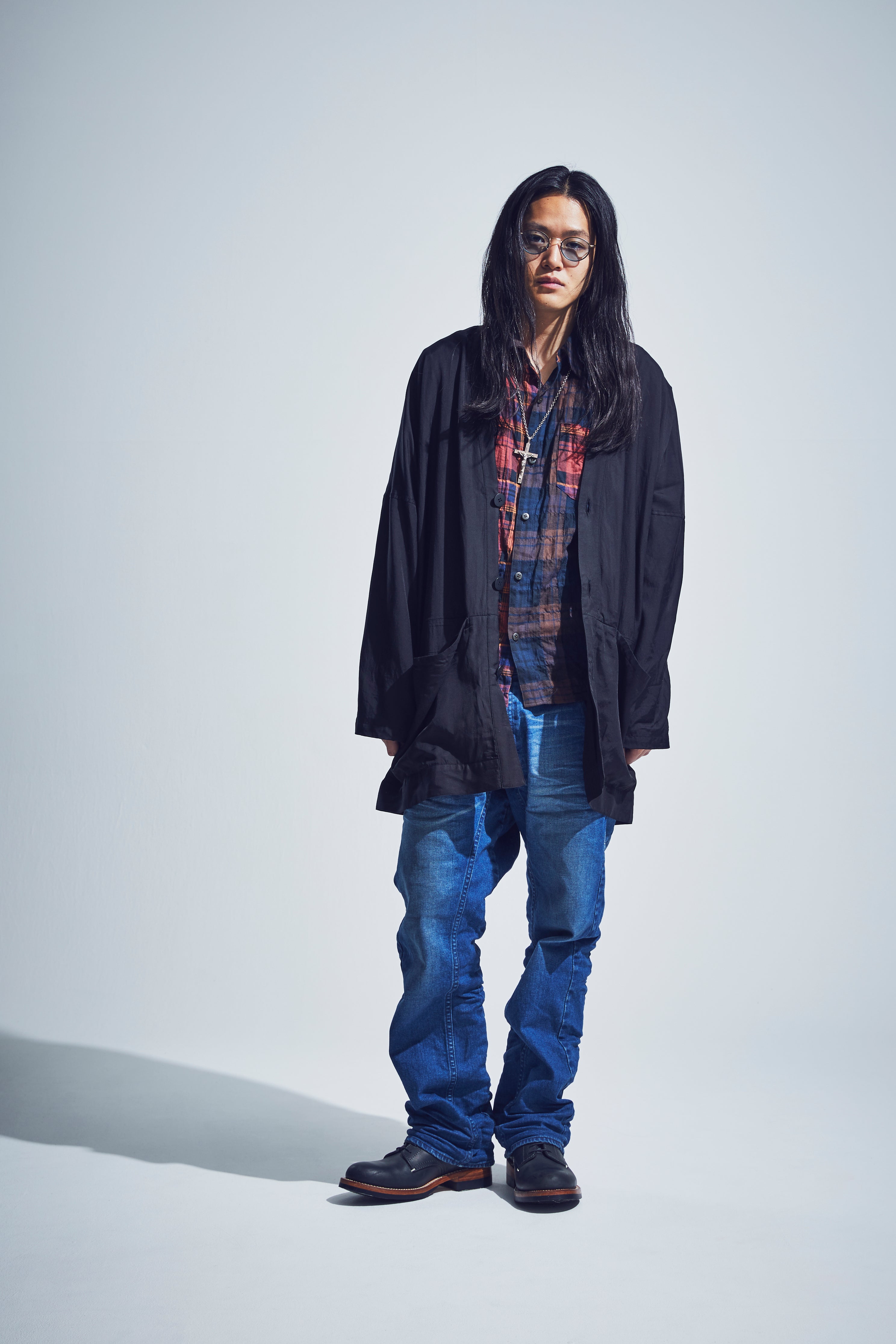 Load image into Gallery viewer, 12.5oz Organic Cotton Stretch Denim Box Wide Straight Jeans / INDIGO