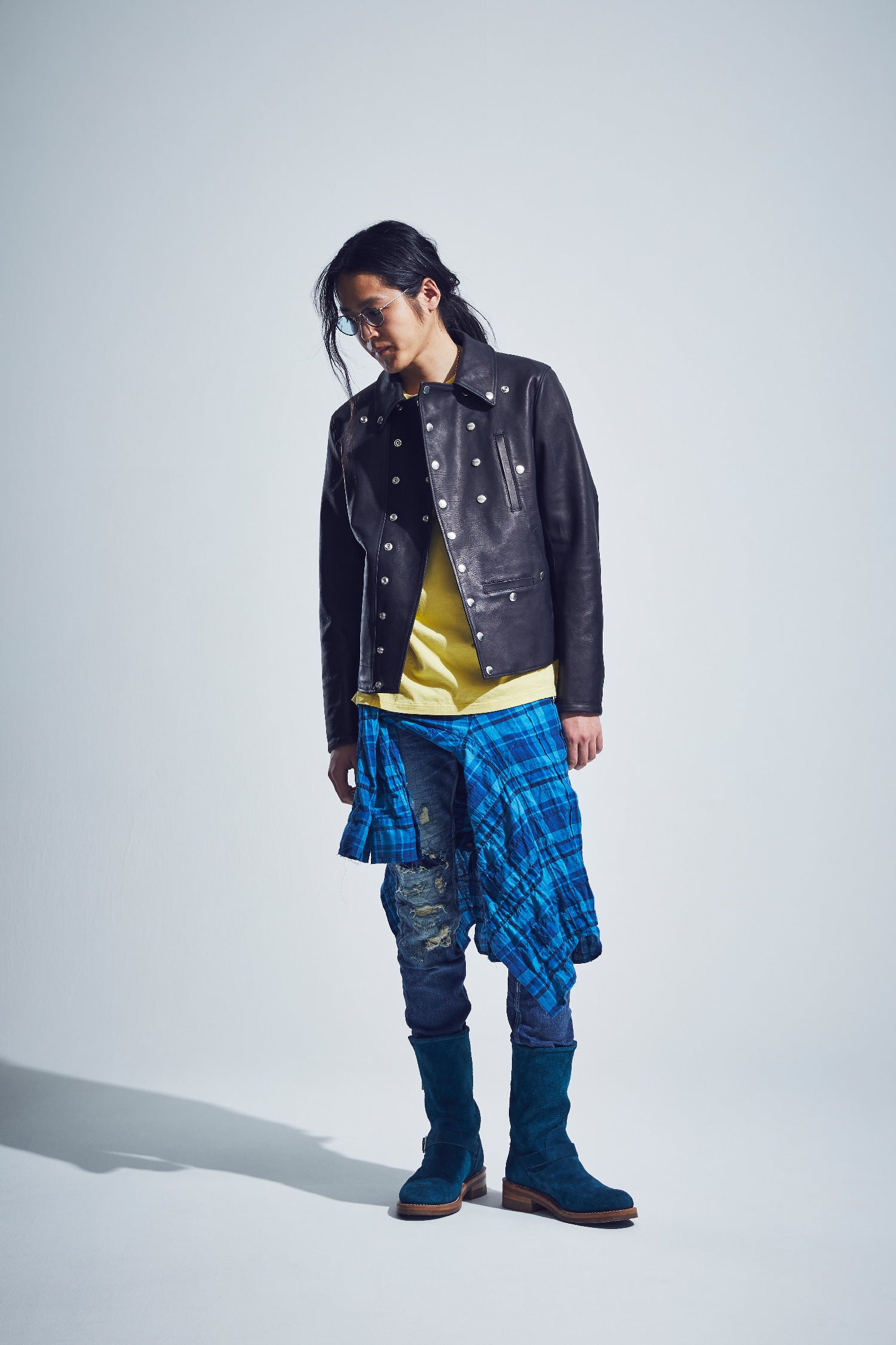画像をギャラリービューアに読み込む, 12.5oz オーガニックコットン ストレッチデニム TIGHT JOE タイトストレート クラッシュ + リペア - INDIGO