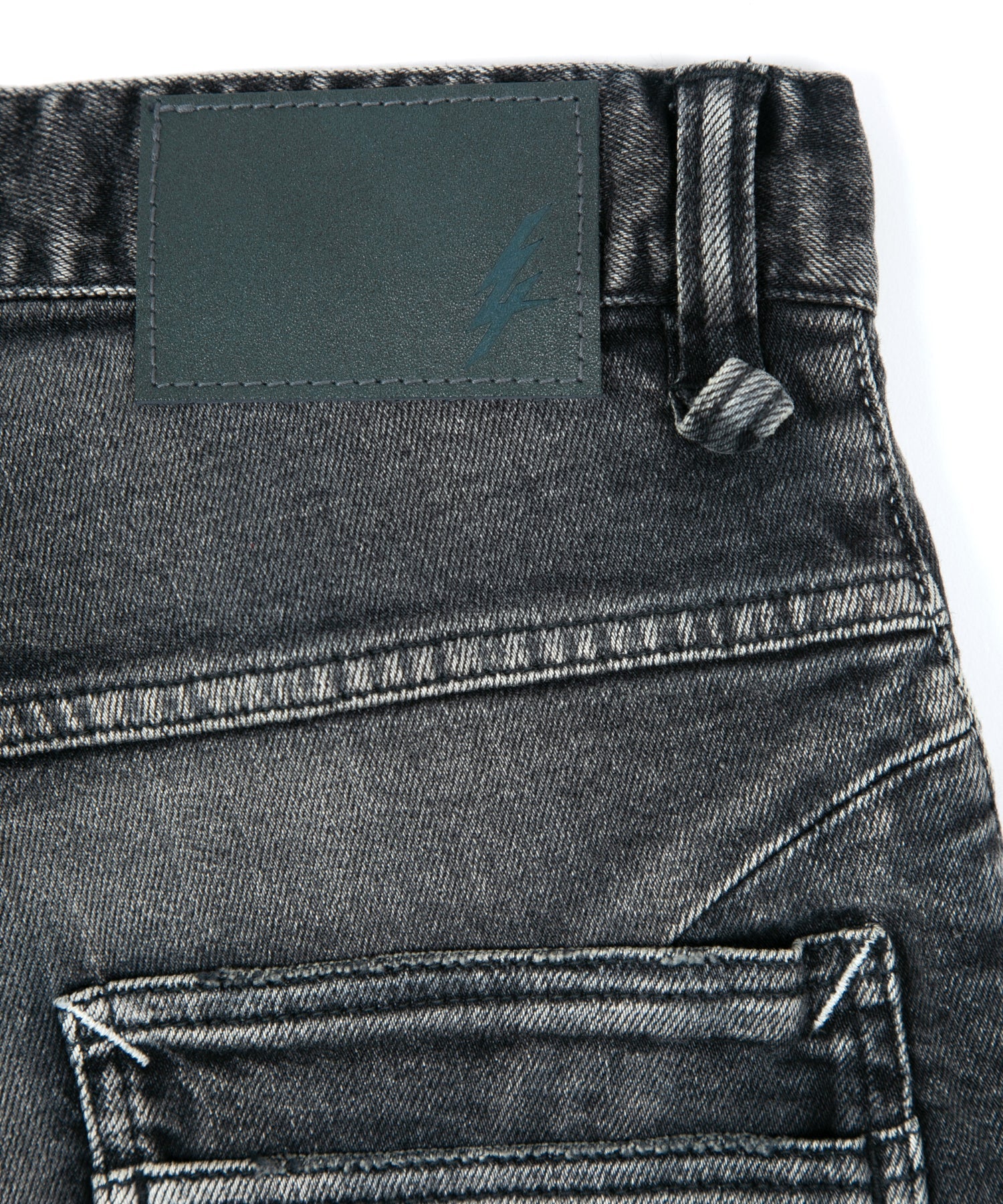 Load image into Gallery viewer, 12.5oz Organic Cotton Stretch Denim Tight Straight Jeans USED CRASH & REPAIR PROCESSING - BLACK