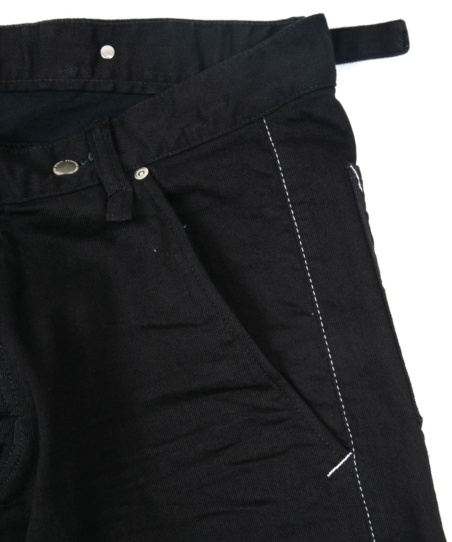 Load image into Gallery viewer, 11oz Organic Cotton Stretch Denim Box Wide Straight Jeans - BLACK