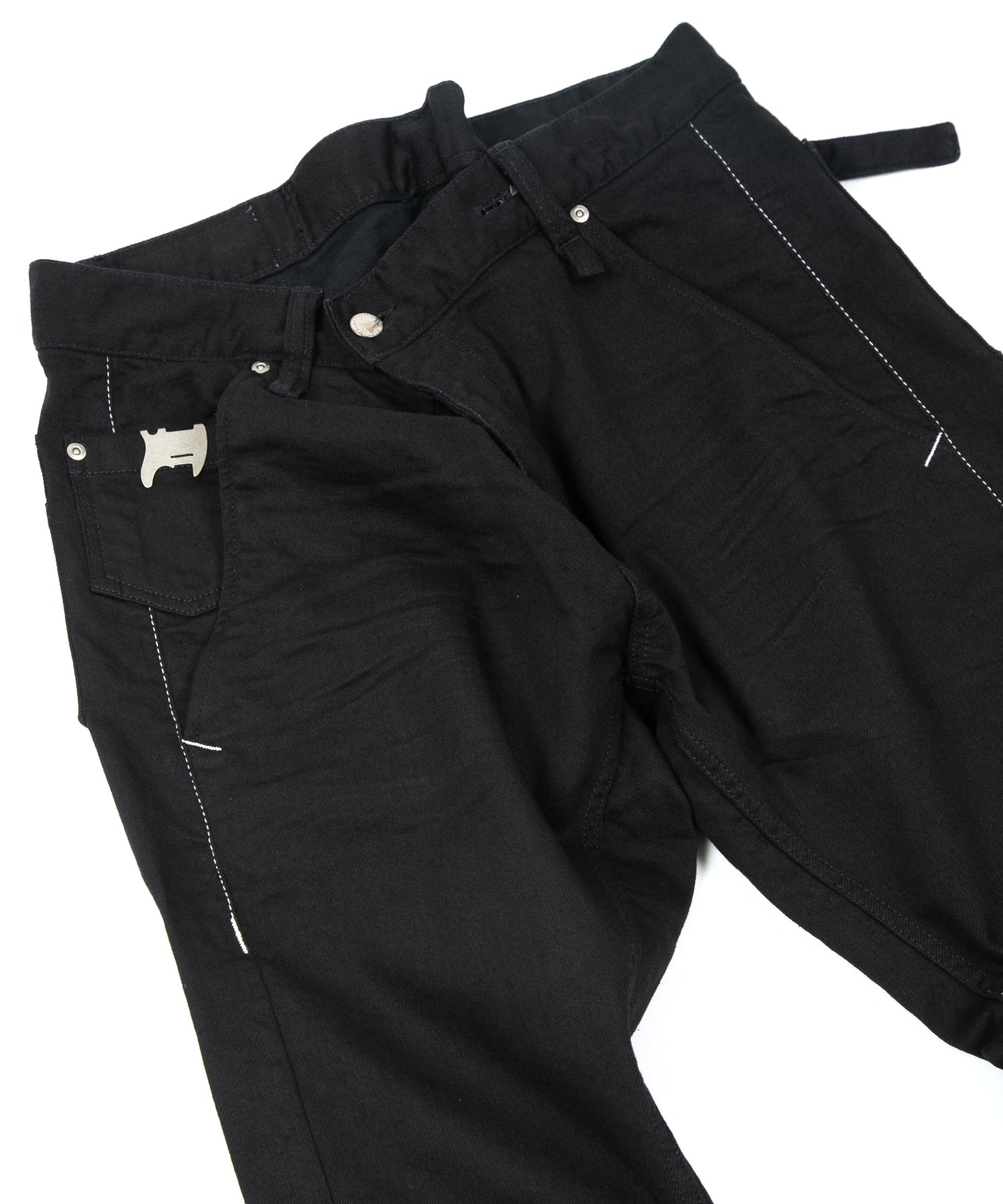 Load image into Gallery viewer, 11oz Organic Cotton Stretch Denim Box Wide Straight Jeans - BLACK