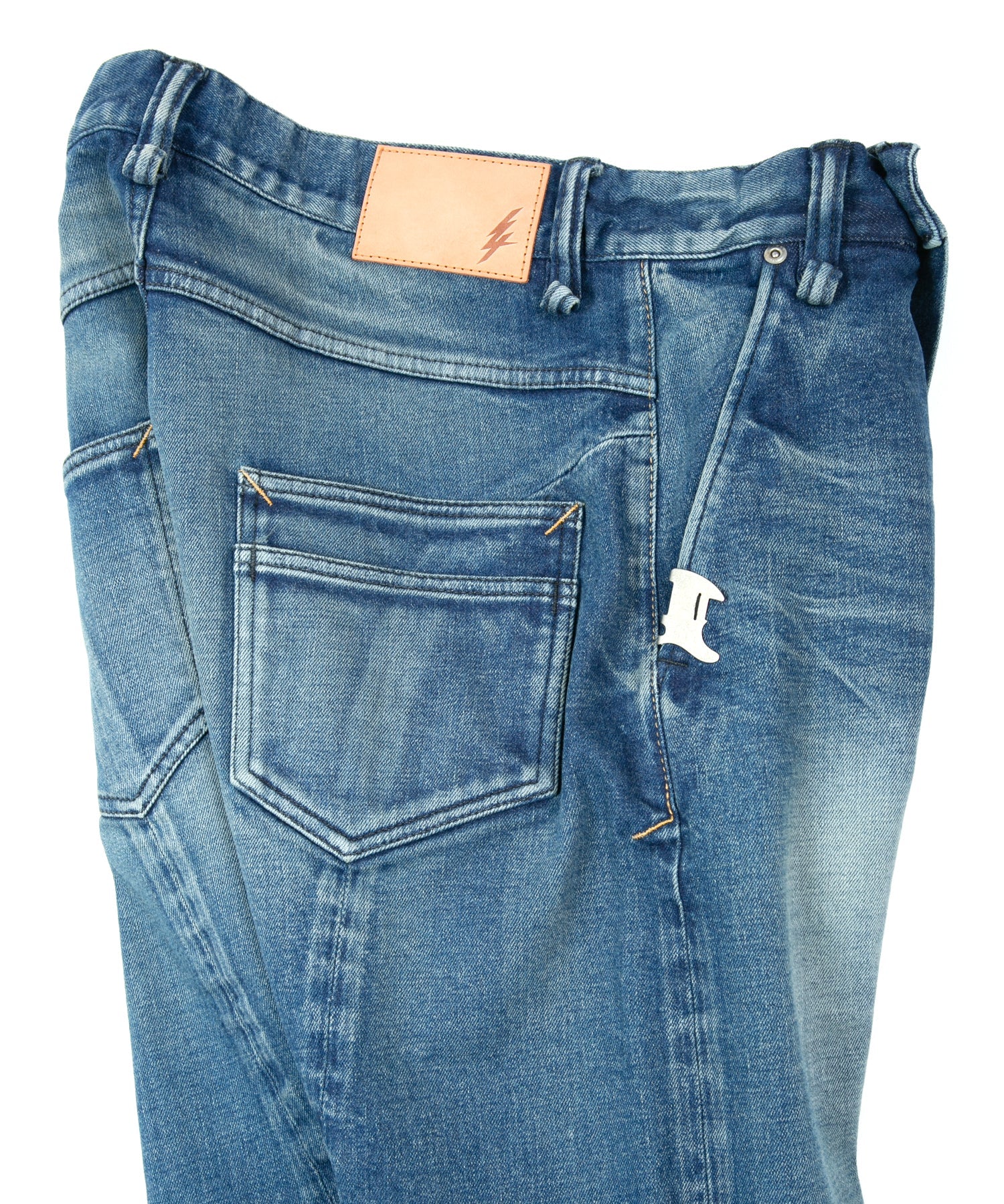 Load image into Gallery viewer, 12.5oz Organic Cotton Stretch Over Lap Tight Straight Jeans - INDIGO