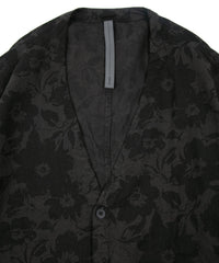 Load image into Gallery viewer, Flower Printed Cotton Linen Long Cardigan - GRAY×BLACK