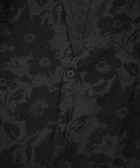 Load image into Gallery viewer, Flower Printed Cotton Linen Long Cardigan - GRAY×BLACK
