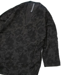 Load image into Gallery viewer, Flower Printed Cotton Linen Long Cardigan - GRAY×BLACK