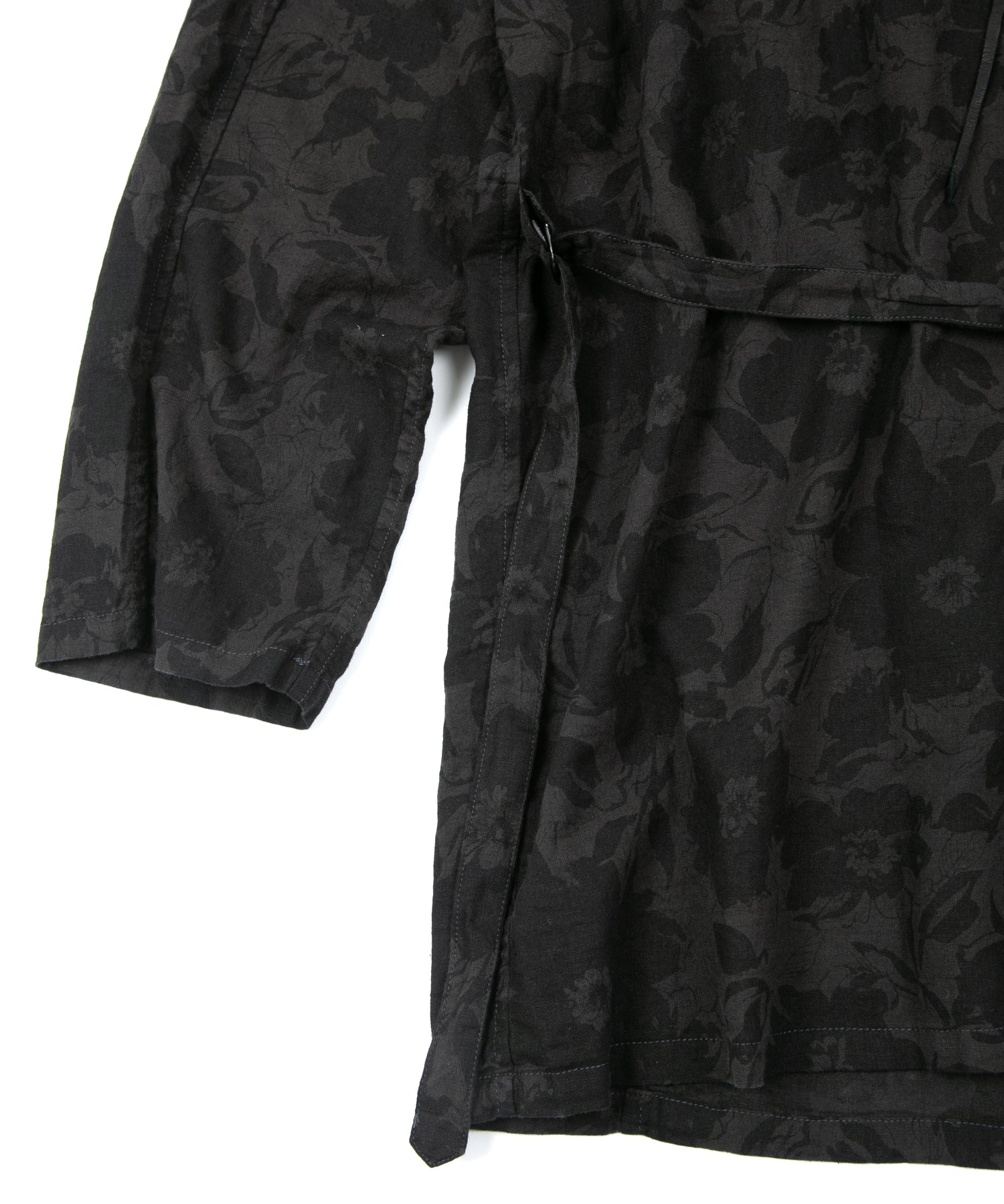 Load image into Gallery viewer, Flower Printed Cotton Linen Long Cardigan - GRAY×BLACK