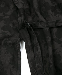 Load image into Gallery viewer, Flower Printed Cotton Linen Long Cardigan - GRAY×BLACK