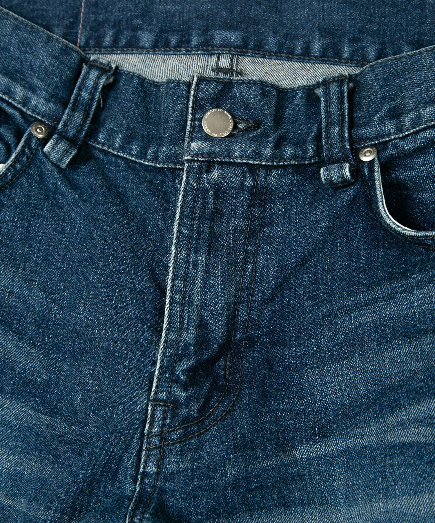 Load image into Gallery viewer, 12.5oz Organic Cotton Stretch Denim "TIGHT JOE" Tight Straight Jeans USED PROCESSING & LEATHER W KNEES , POCKET / INDIGO