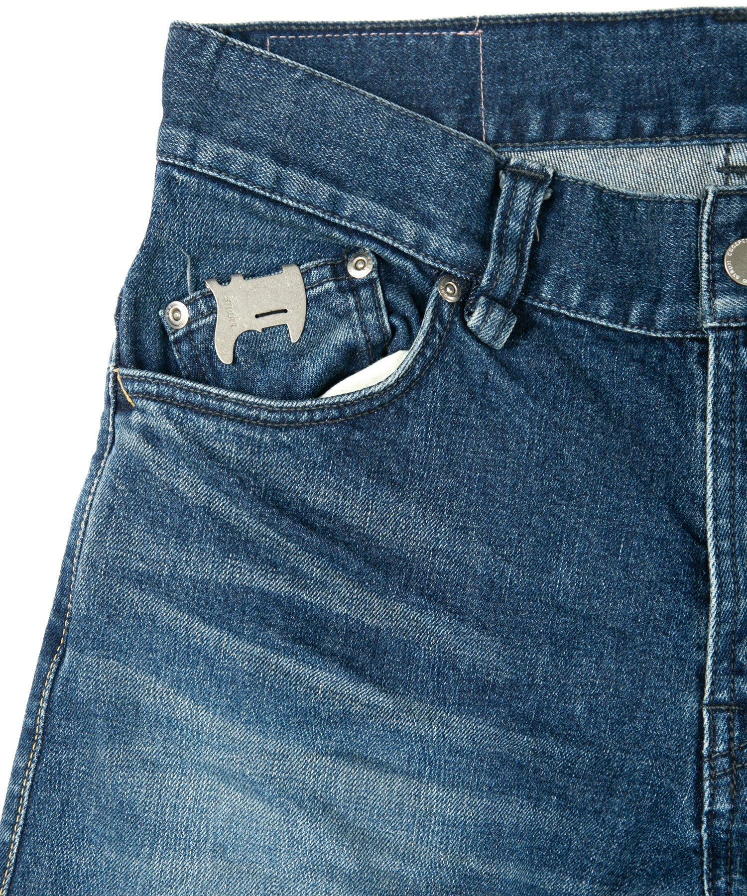 Load image into Gallery viewer, 12.5oz Organic Cotton Stretch Denim "TIGHT JOE" Tight Straight Jeans USED PROCESSING & LEATHER W KNEES , POCKET / INDIGO