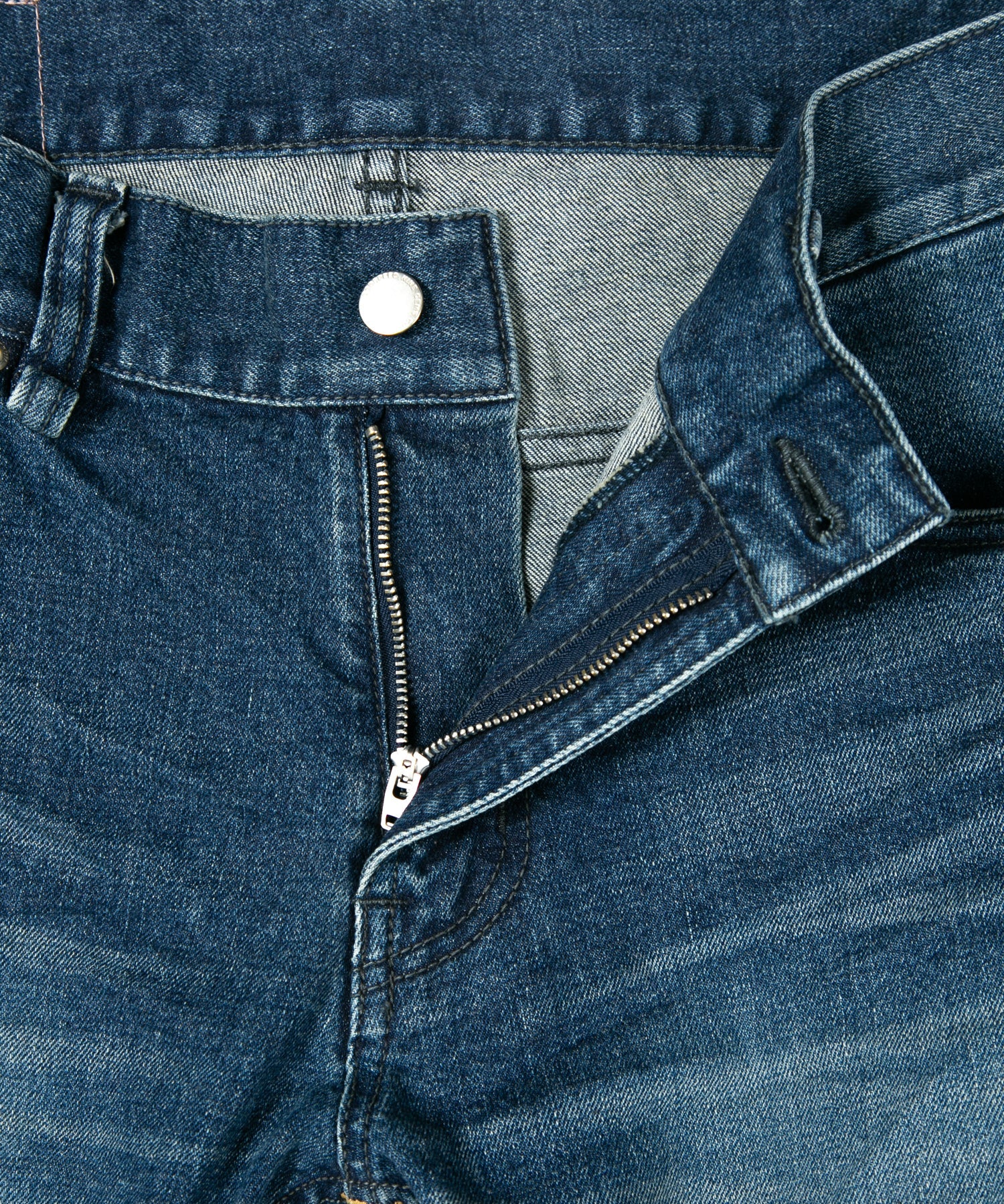 Load image into Gallery viewer, 12.5oz Organic Cotton Stretch Denim "TIGHT JOE" Tight Straight Jeans USED PROCESSING & LEATHER W KNEES , POCKET / INDIGO