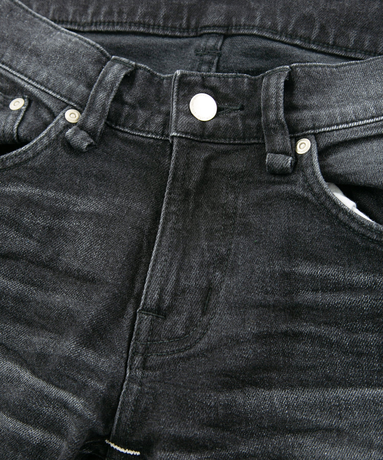 Load image into Gallery viewer, 11oz Organic Cotton Stretch Denim "SKINNY JOHN" Skinny Jeans USED PROCESSING / BLACK