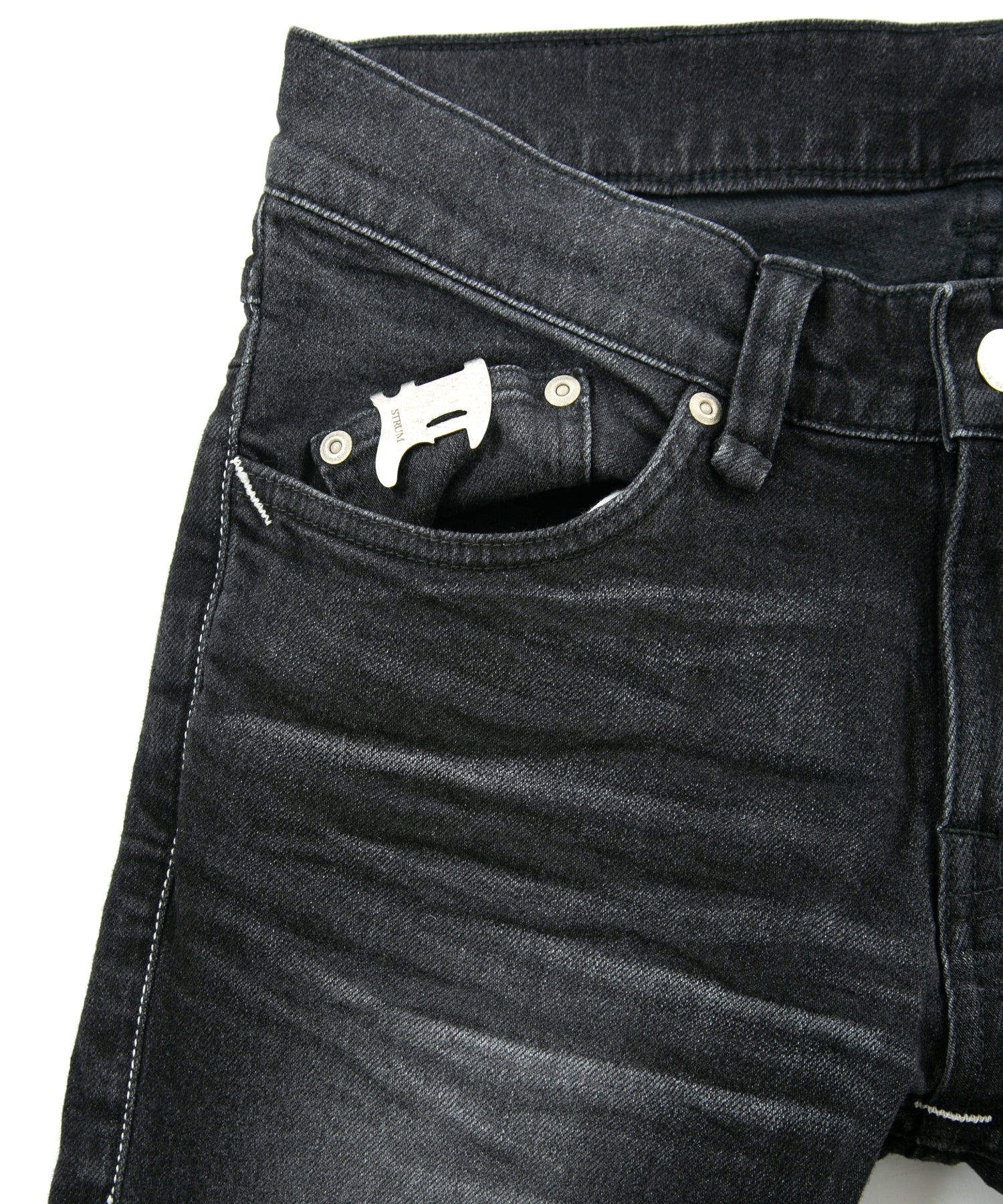 Load image into Gallery viewer, 11oz Organic Cotton Stretch Denim "SKINNY JOHN" Skinny Jeans USED PROCESSING / BLACK