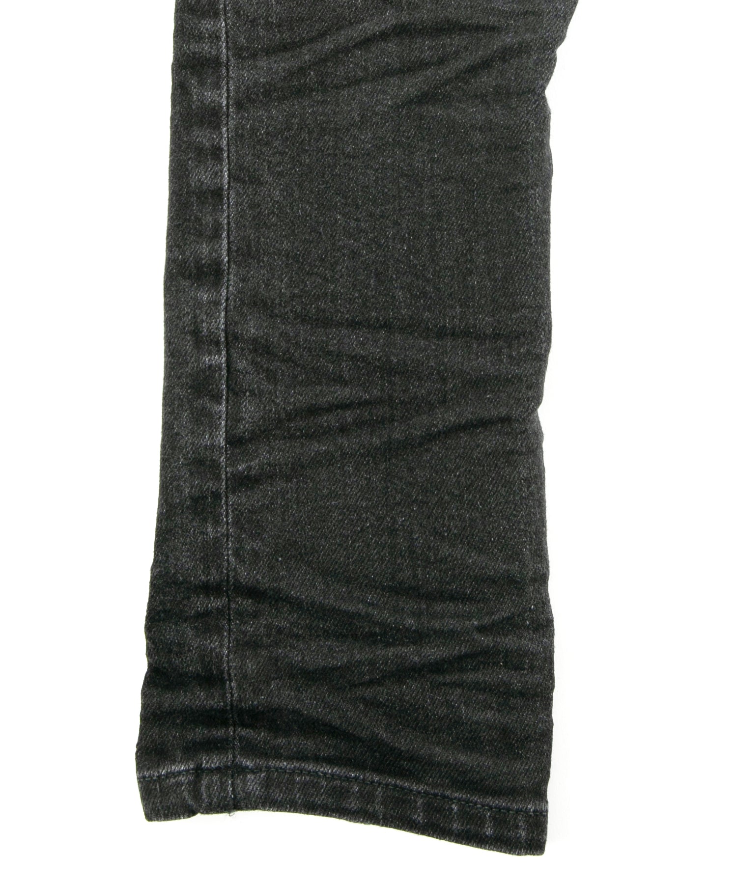 Load image into Gallery viewer, 11oz Organic Cotton Stretch Denim "SKINNY JOHN" Skinny Jeans USED PROCESSING / BLACK