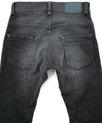 Load image into Gallery viewer, 11oz Organic Cotton Stretch Denim "TIGHT JOE" Tight Straight Jeans USED PROCESSING / BLACK