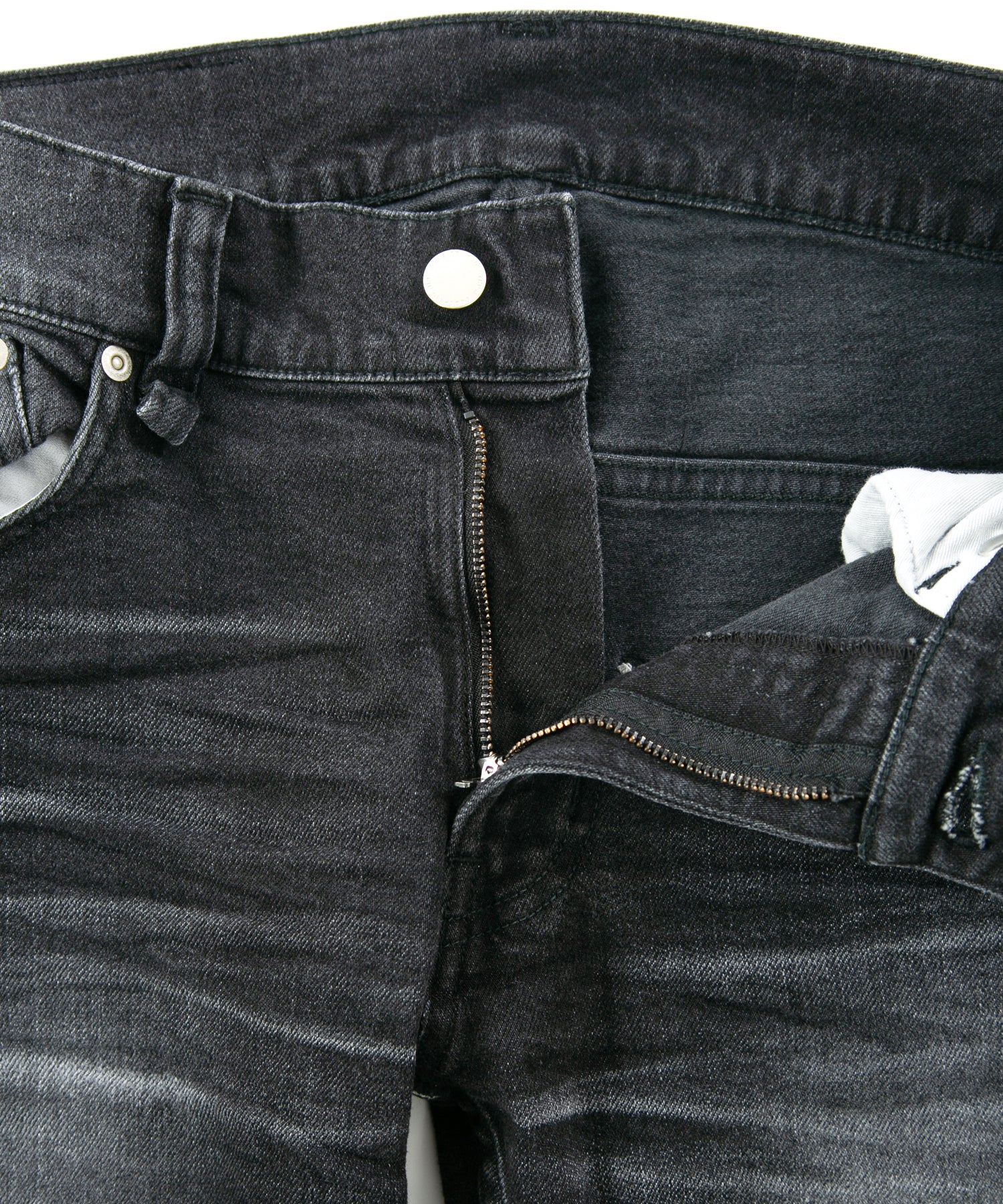 Load image into Gallery viewer, 11oz Organic Cotton Stretch Denim "TIGHT JOE" Tight Straight Jeans USED PROCESSING / BLACK