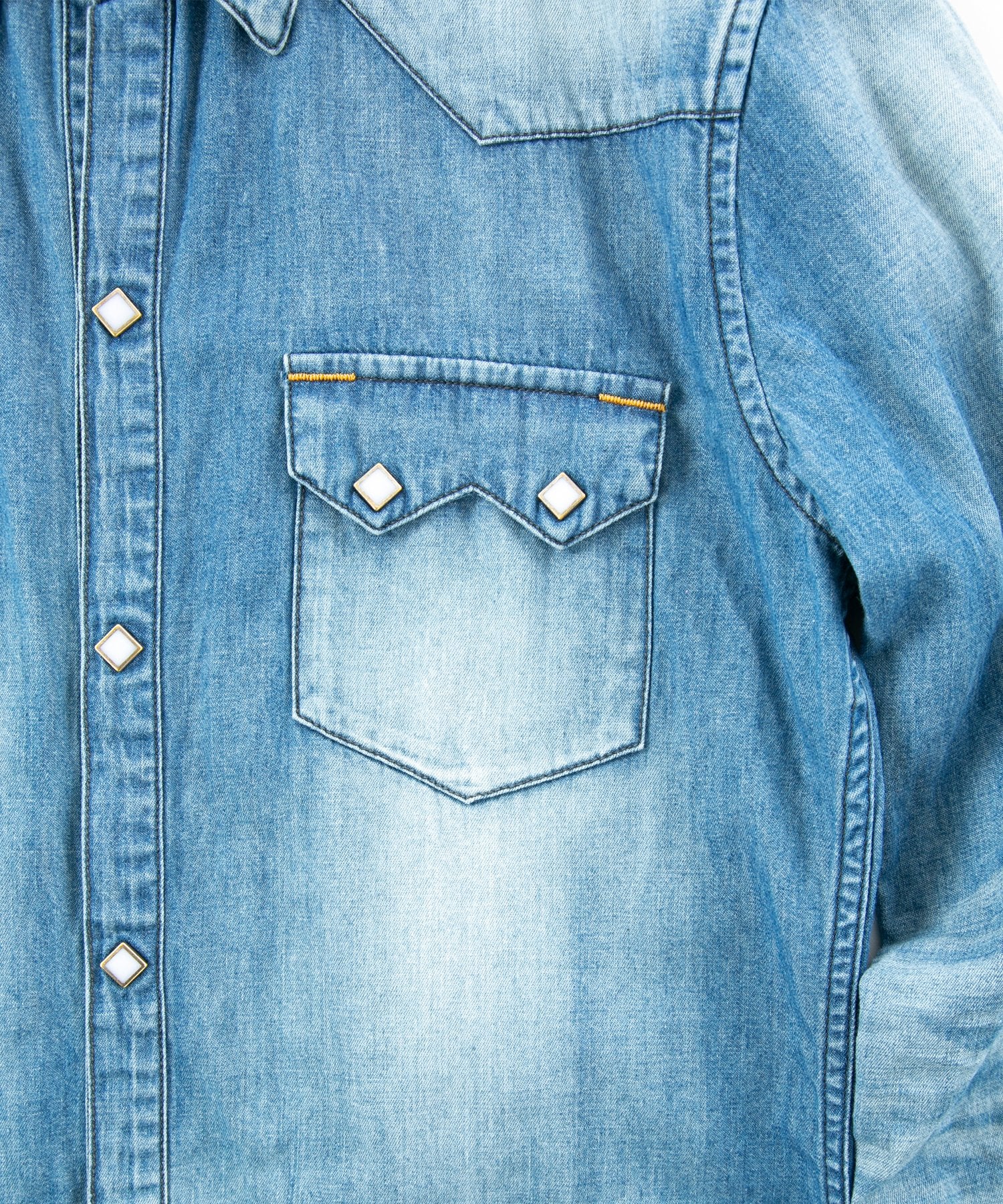 Load image into Gallery viewer, 5.3oz Organic Cotton Denim "TRAVIS" Long Sleeved Western shirt / INDIGO