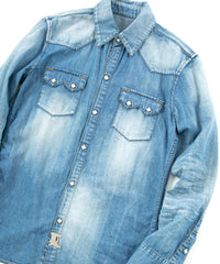 Load image into Gallery viewer, 5.3oz Organic Cotton Denim "TRAVIS" Long Sleeved Western shirt / INDIGO