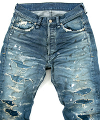 Load image into Gallery viewer, 12.5oz Organic Cotton Stretch Denim "1977" Regular Straight Jeans 100 YEARS PROCESSING / INDIGO