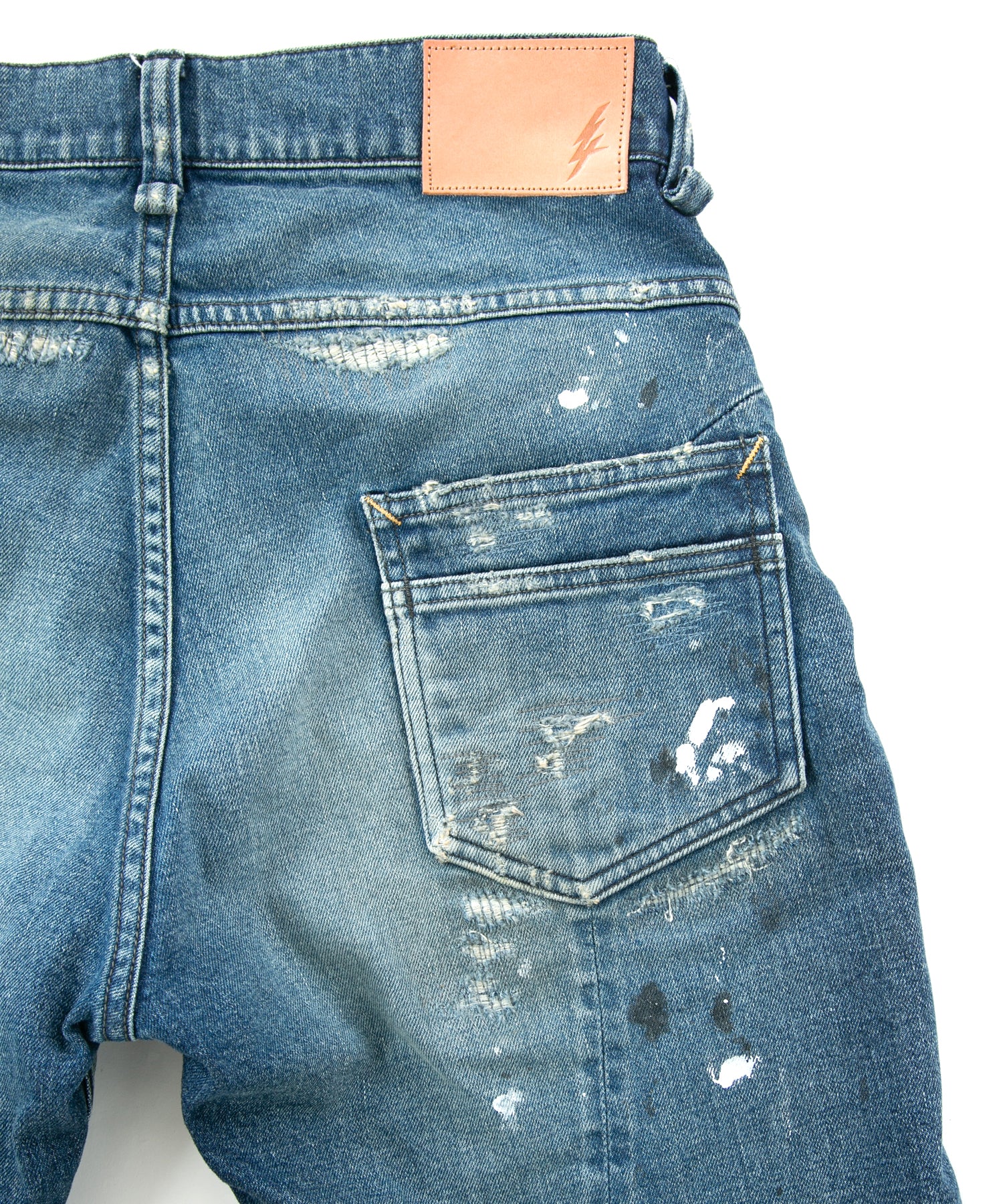 Load image into Gallery viewer, 12.5oz Organic Cotton Stretch Denim "1977" Regular Straight Jeans 100 YEARS PROCESSING / INDIGO