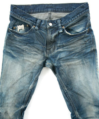 Load image into Gallery viewer, 12.5oz Organic Cotton Stretch Denim Skinny Jeans HARD USED PROCESSING - INDIGO