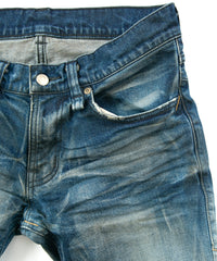 Load image into Gallery viewer, 12.5oz Organic Cotton Stretch Denim Skinny Jeans HARD USED PROCESSING - INDIGO
