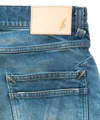 Load image into Gallery viewer, 12.5oz Organic Cotton Stretch Denim Skinny Jeans HARD USED PROCESSING - INDIGO