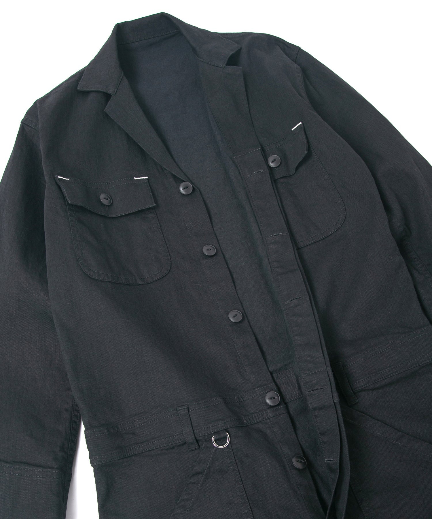 Load image into Gallery viewer, 10oz Organic Cotton Stretch Denim "Over Drive" Engineer Coverall - BLACK