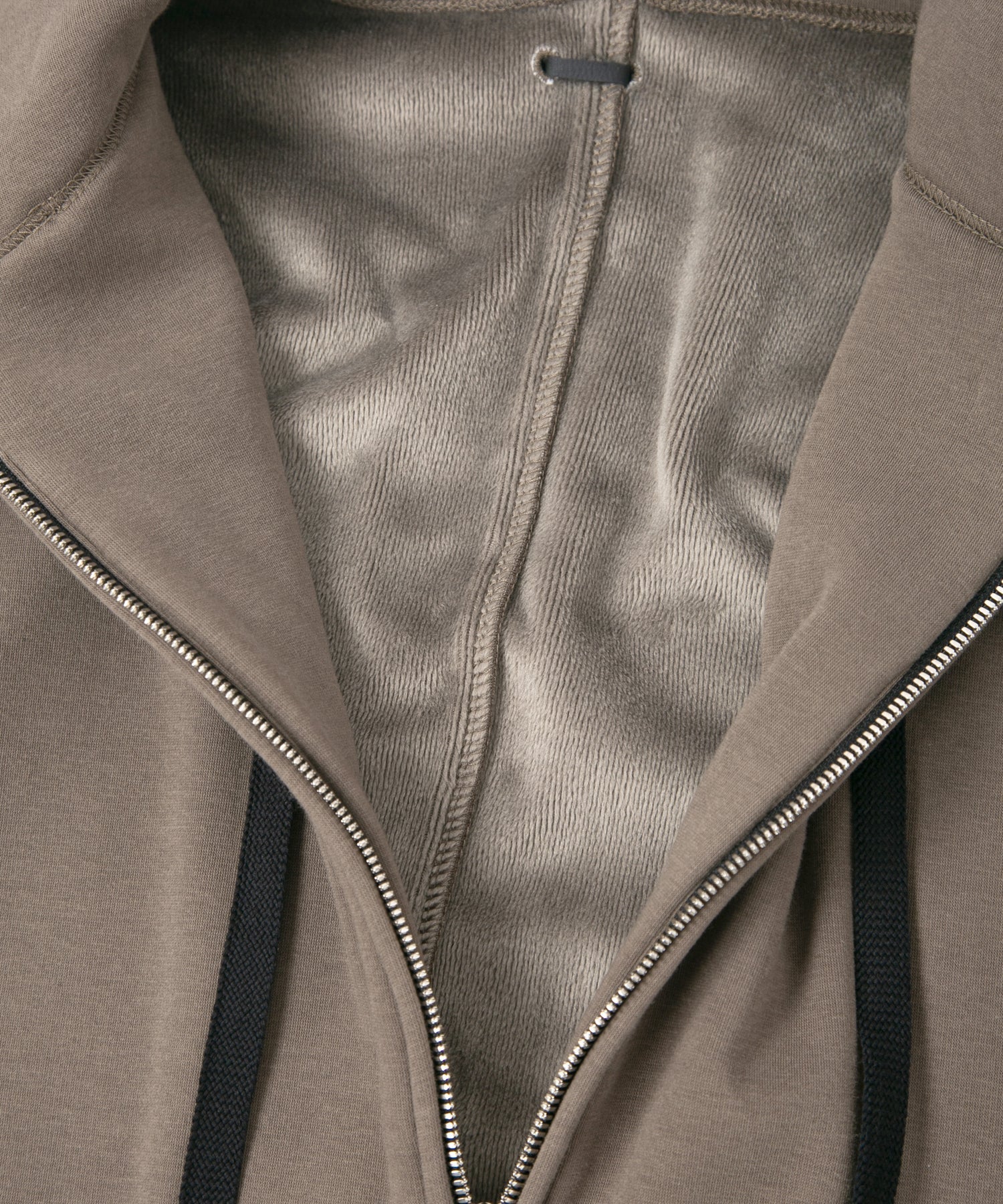 Load image into Gallery viewer, Stretch Cotton Polyester Knit Backside Velor finish Zip up Hoodie - OLIVE