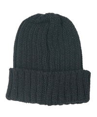 Load image into Gallery viewer, Wool Acrylic Low Gauge Rib Knitting Cap - BLACK