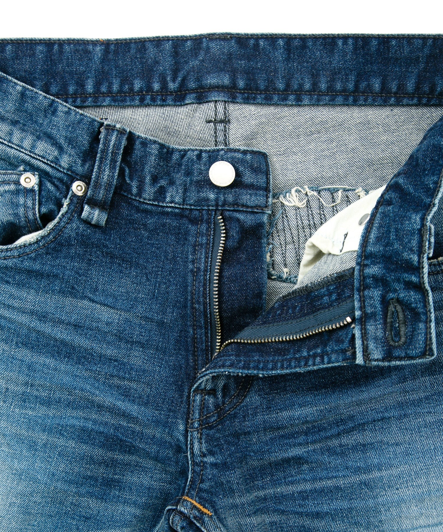 画像をギャラリービューアに読み込む, 12.5oz オーガニックコットン ストレッチデニム TIGHT JOE タイトストレート クラッシュ + リペア - INDIGO