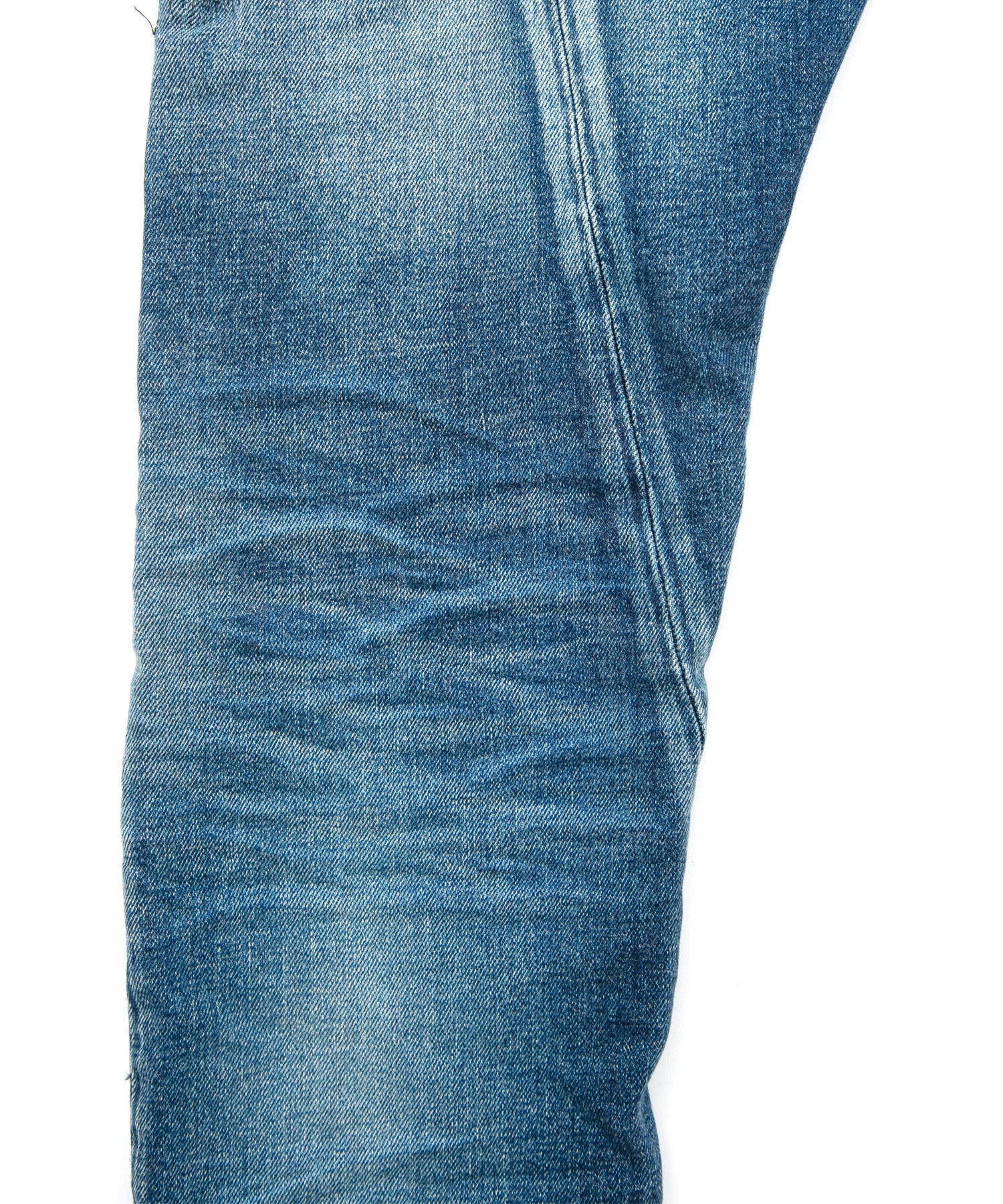 画像をギャラリービューアに読み込む, 12.5oz オーガニックコットン ストレッチデニム TIGHT JOE タイトストレート クラッシュ + リペア - INDIGO