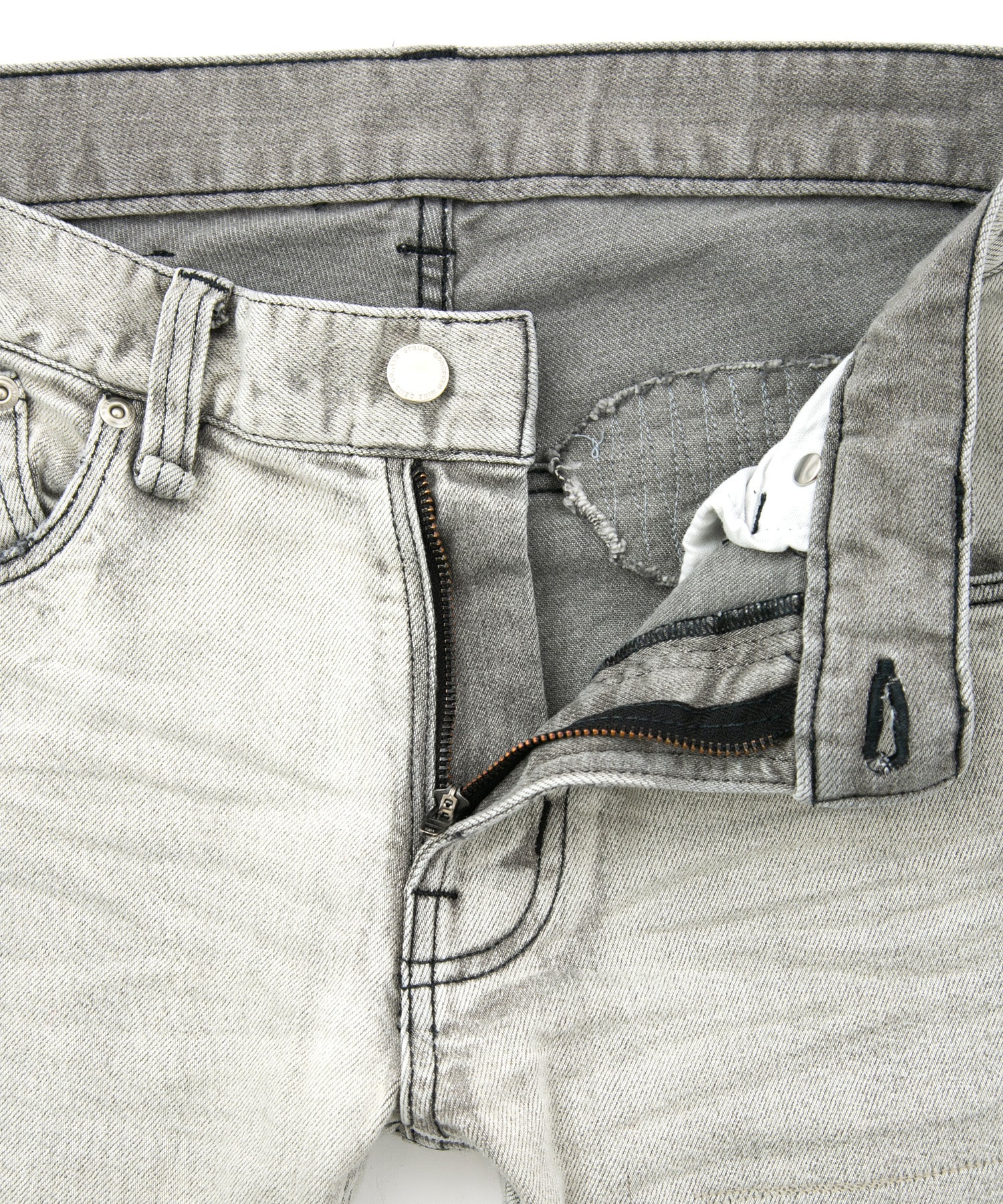 Load image into Gallery viewer, 11oz Organic Cotton Stretch Denim Tight Straight Jeans Crash + Repair / WHITE