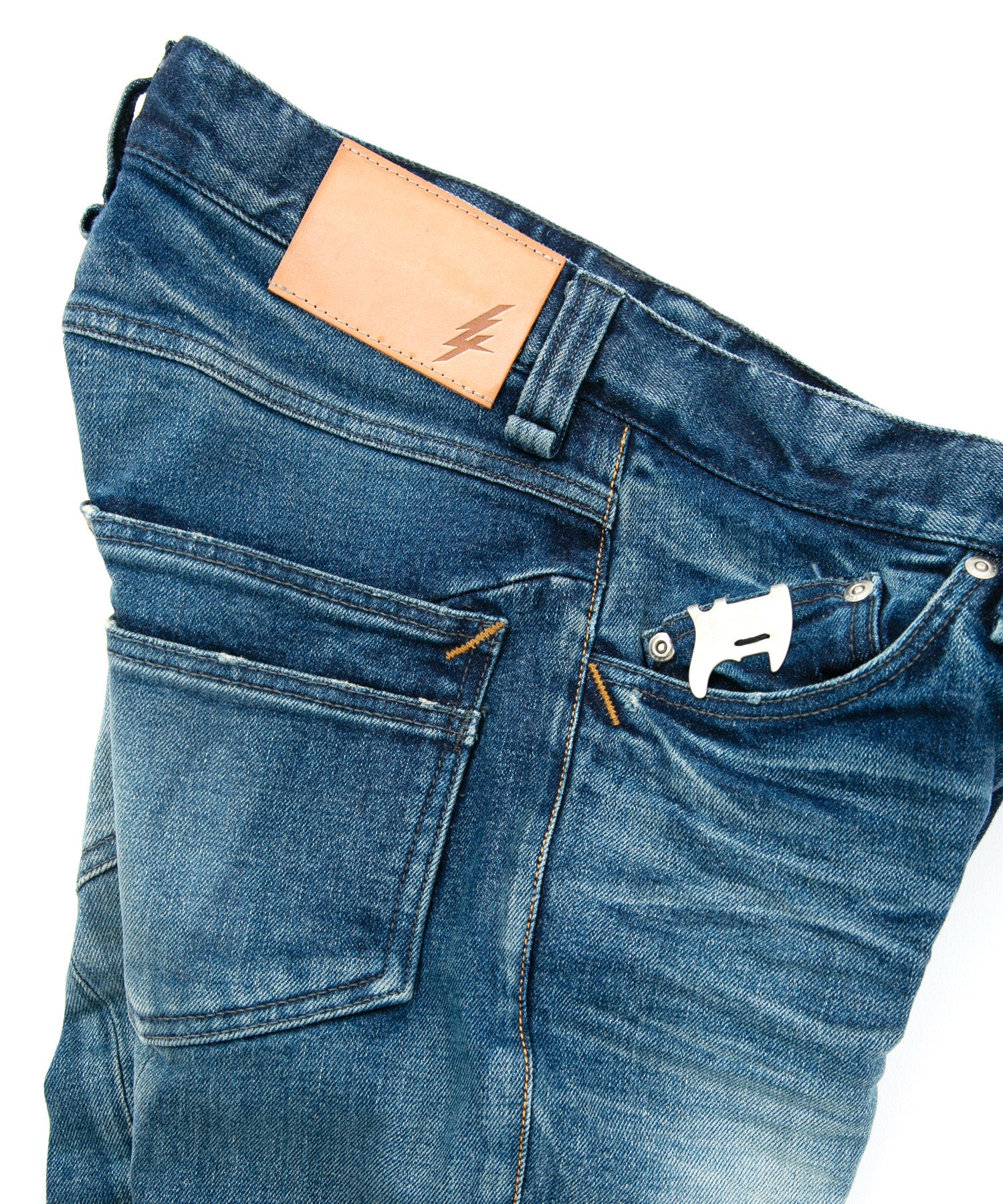 Load image into Gallery viewer, 12.5oz Organic Cotton Stretch Denim Skinny Jeans Used Processing / INDIGO