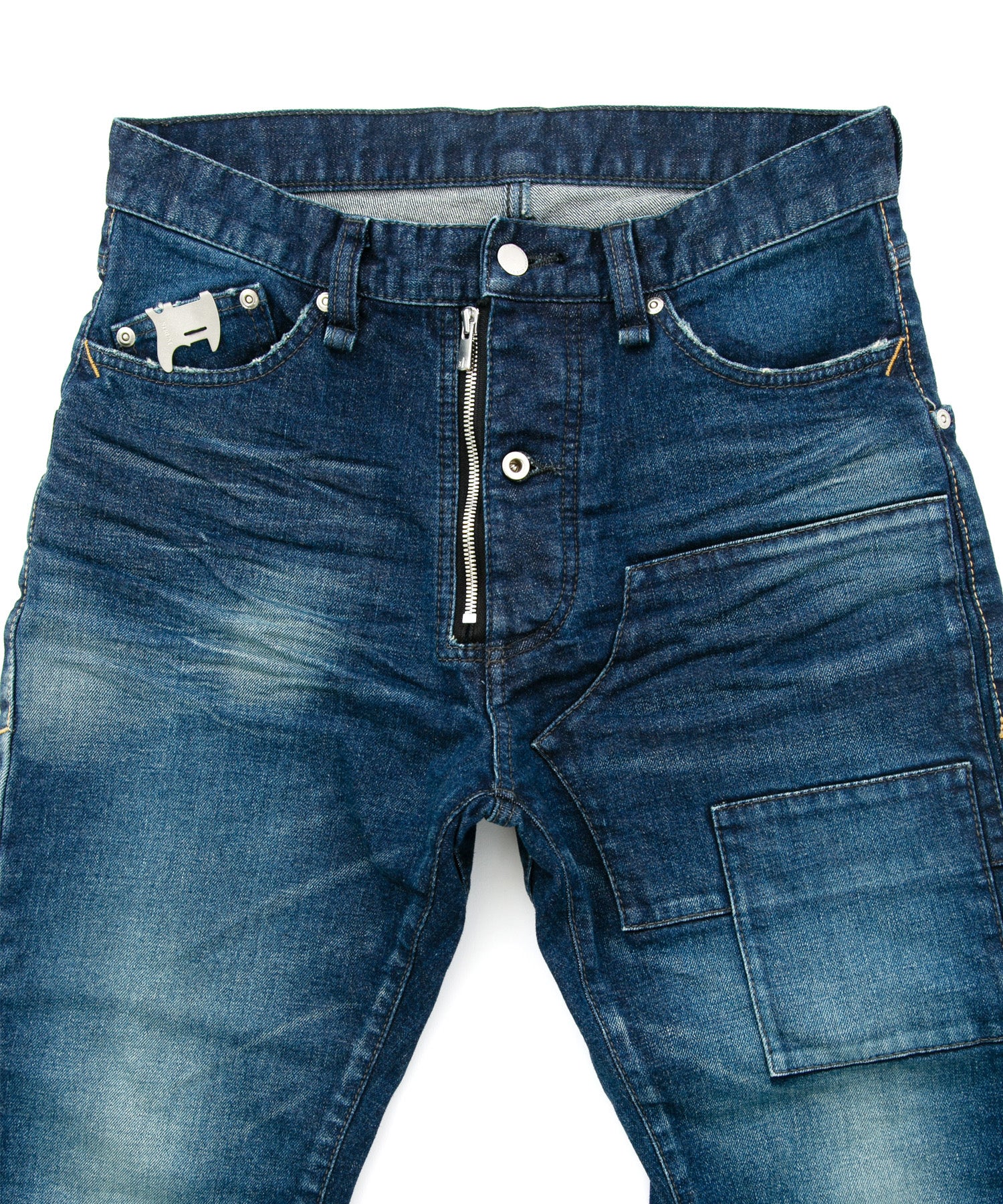 Load image into Gallery viewer, 12.5oz Organic Cotton Stretch Denim Cropped Jeans Used Processing / INDIGO