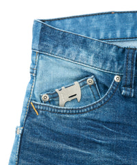 Load image into Gallery viewer, 12.5oz Organic Cotton Stretch Denim Cropped Jeans Used & Bycolor / INDIGO