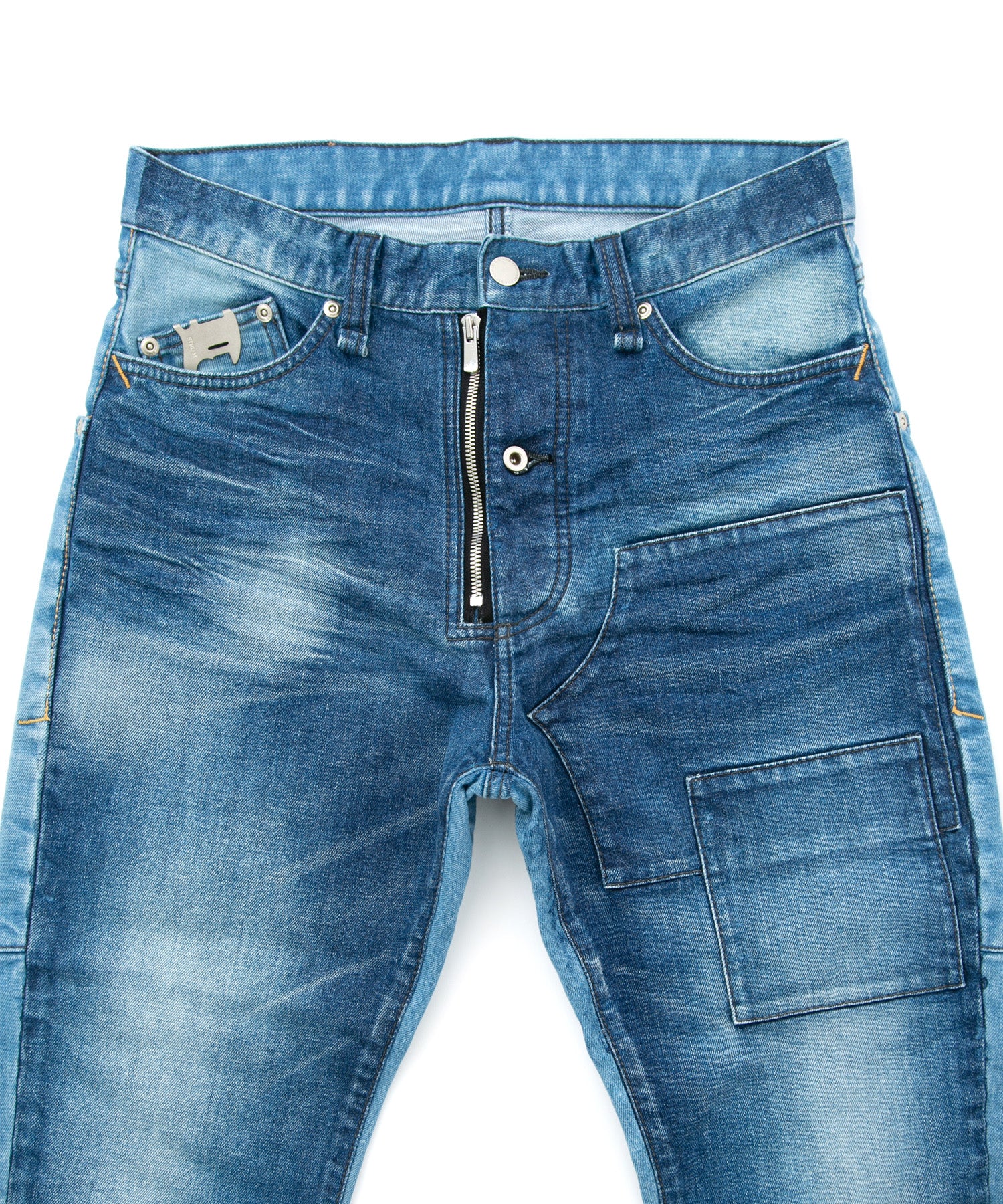 Load image into Gallery viewer, 12.5oz Organic Cotton Stretch Denim Cropped Jeans Used & Bycolor / INDIGO