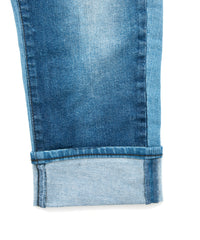 Load image into Gallery viewer, 12.5oz Organic Cotton Stretch Denim Cropped Jeans Used & Bycolor / INDIGO