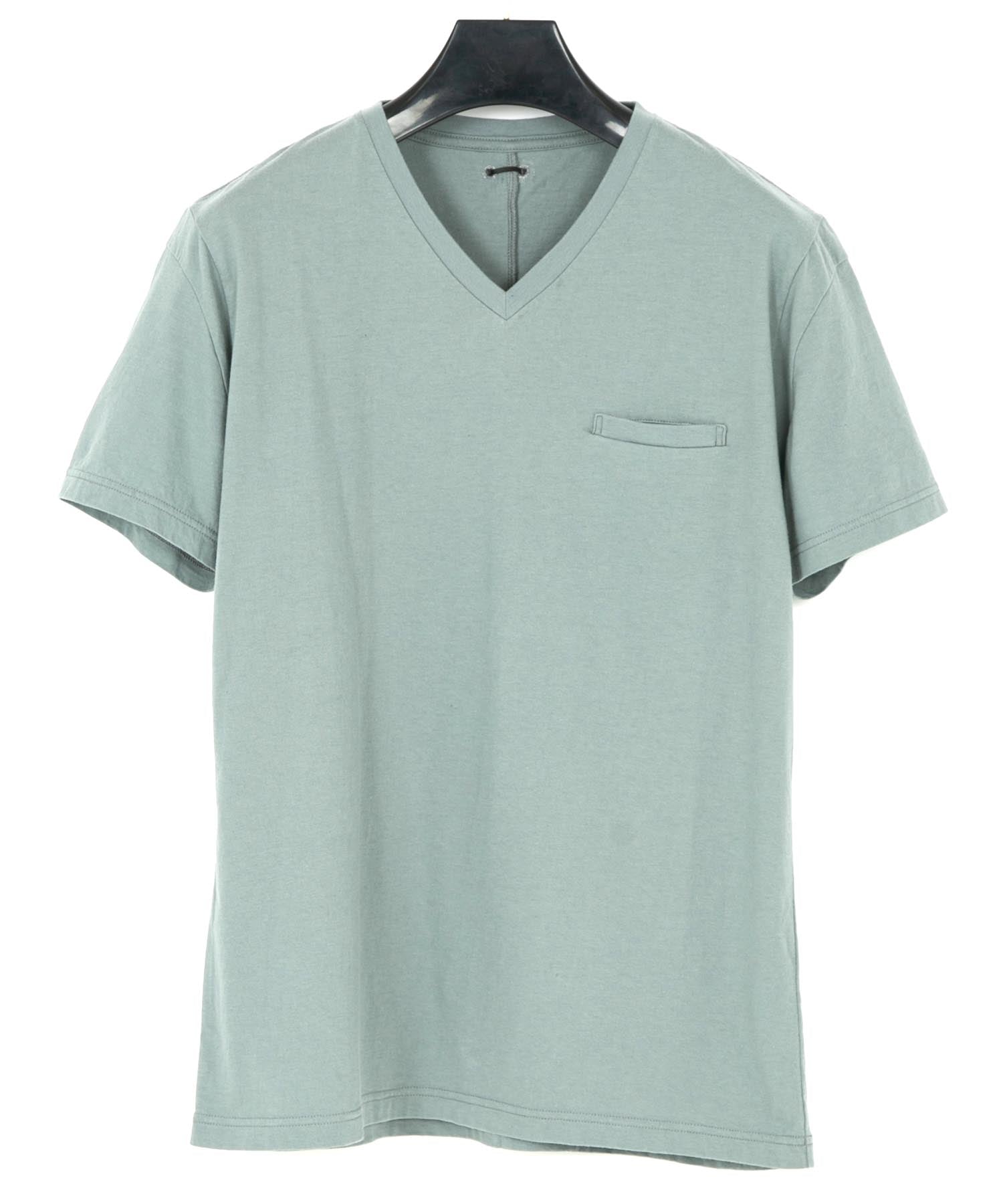 Load image into Gallery viewer, Natural Soft Cotton V neck T-shirt - BLUE GRAY