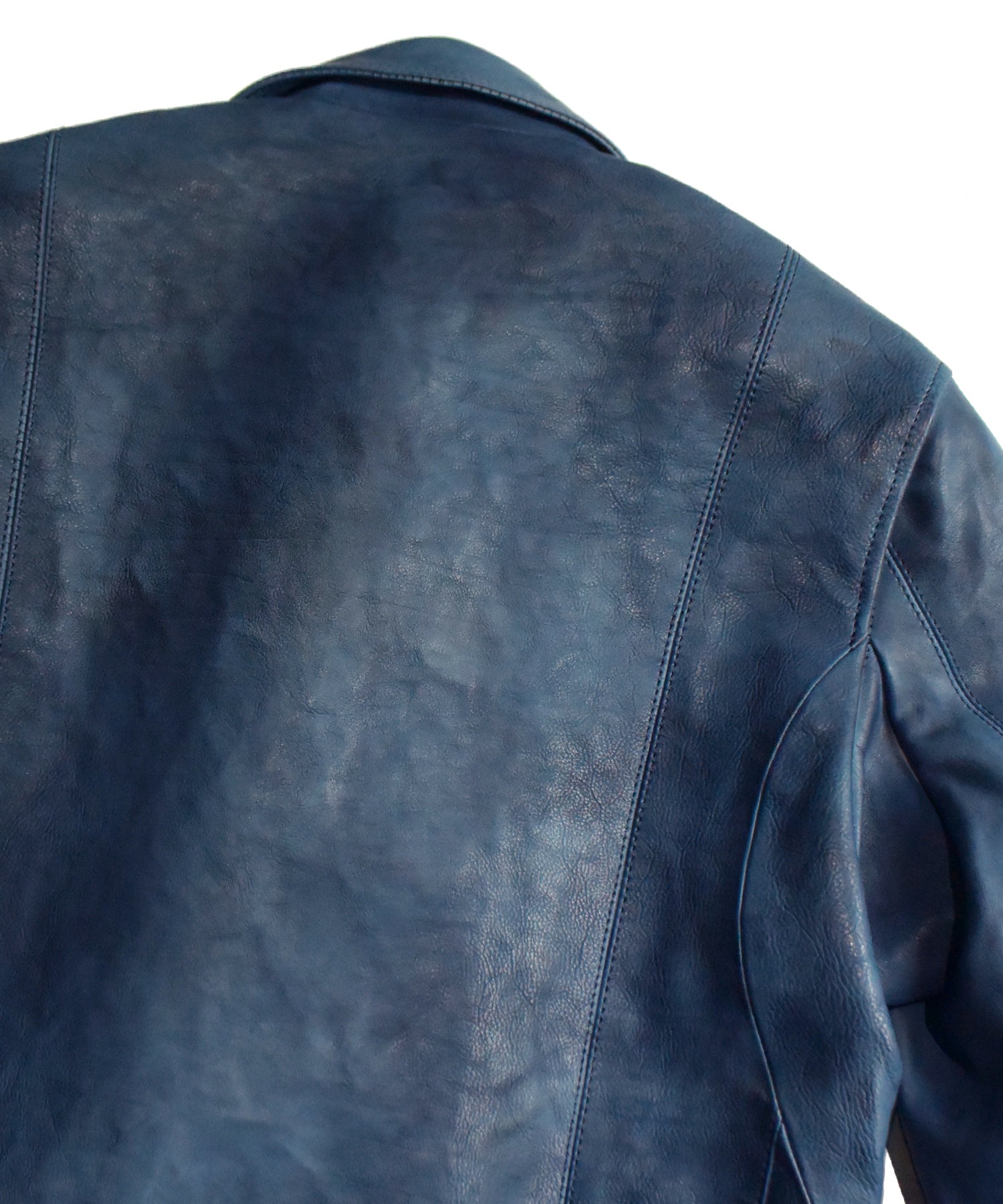 Load image into Gallery viewer, Japan Vegetable Full tanned Calf skin Garment Burning Dyed "HI-FLYER" Double Riders - BLUE