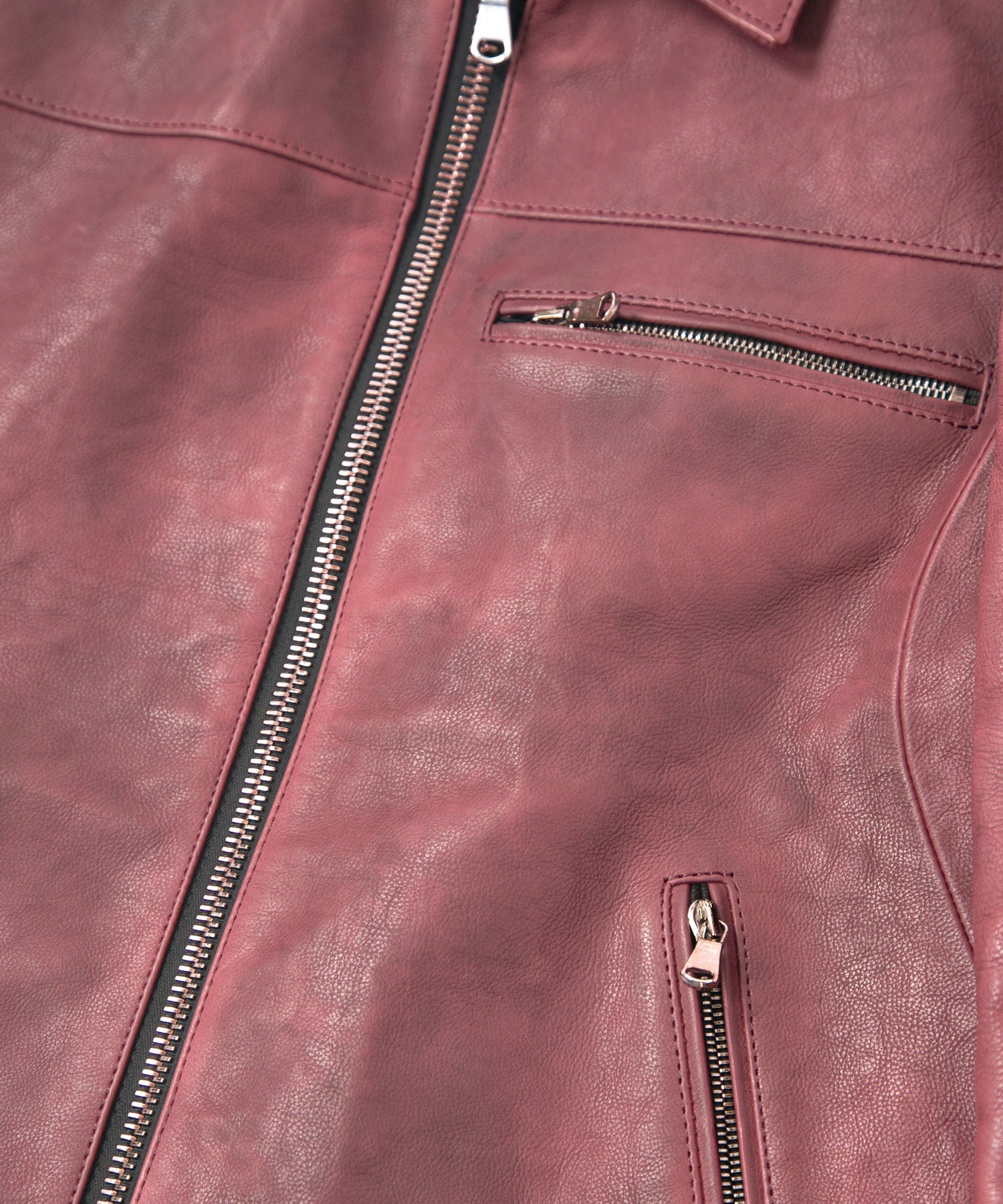Load image into Gallery viewer, Japan Vegetable Full tanned Calf skin Garment Burning Dyed "FEVER" Single Riders - BURGUNDY