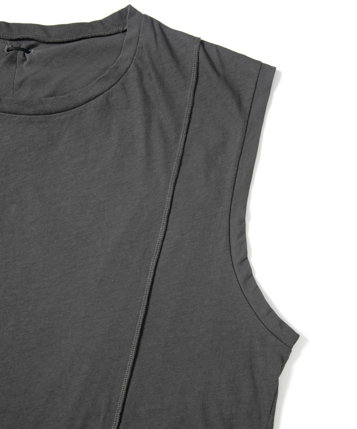 Load image into Gallery viewer, Hard Twist Cotton Over Size Sleeveless Cut&Sewn - GRAY